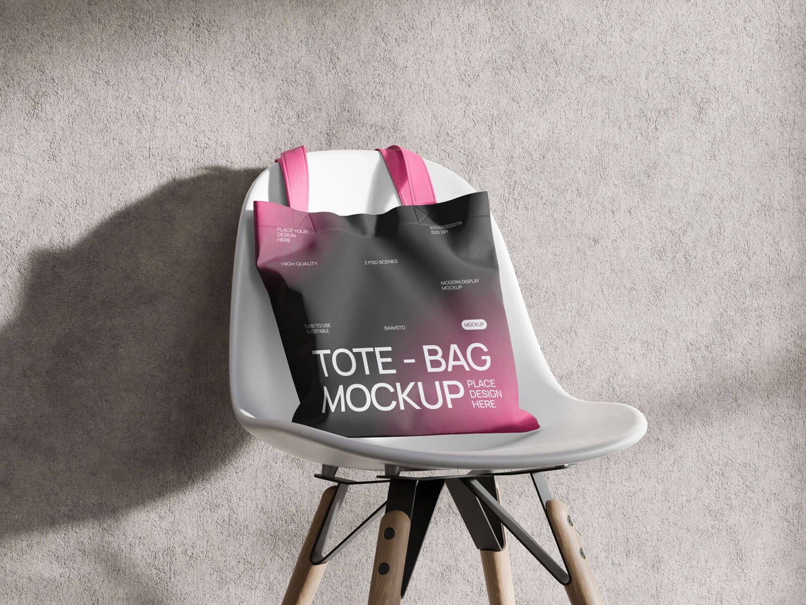 Einkaufstasche, Auf, Stuhl, Mockup