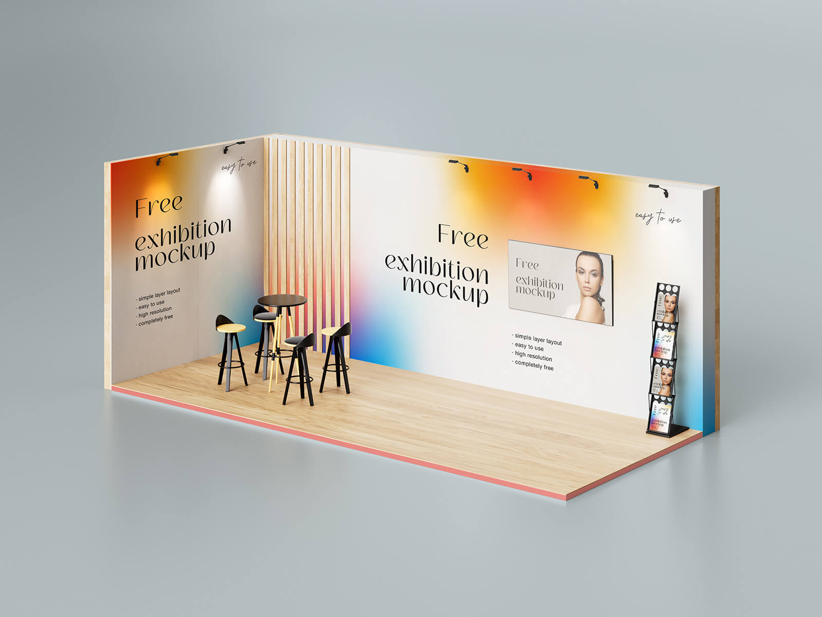 Trade Show Exhibition Display Stand Mockup Set