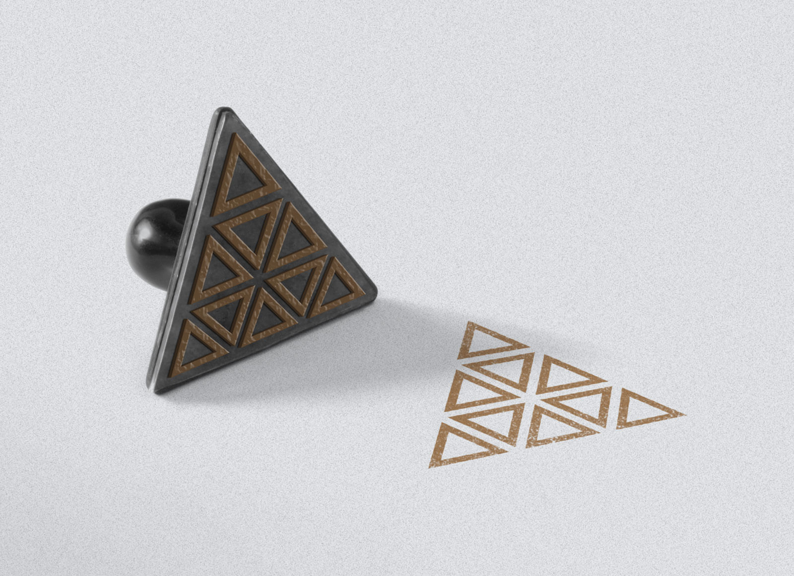 Triangle Rubber Stamp Mockup