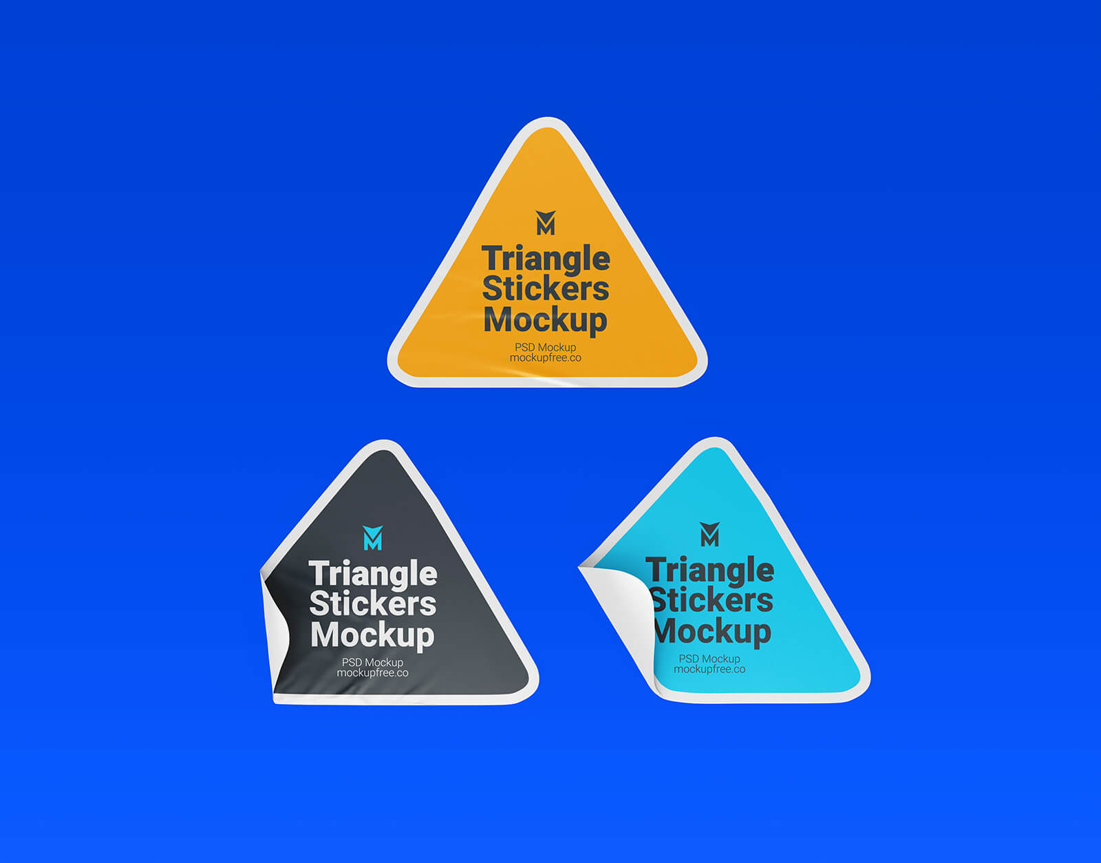 Triangle Shape Sticker Mockup Set