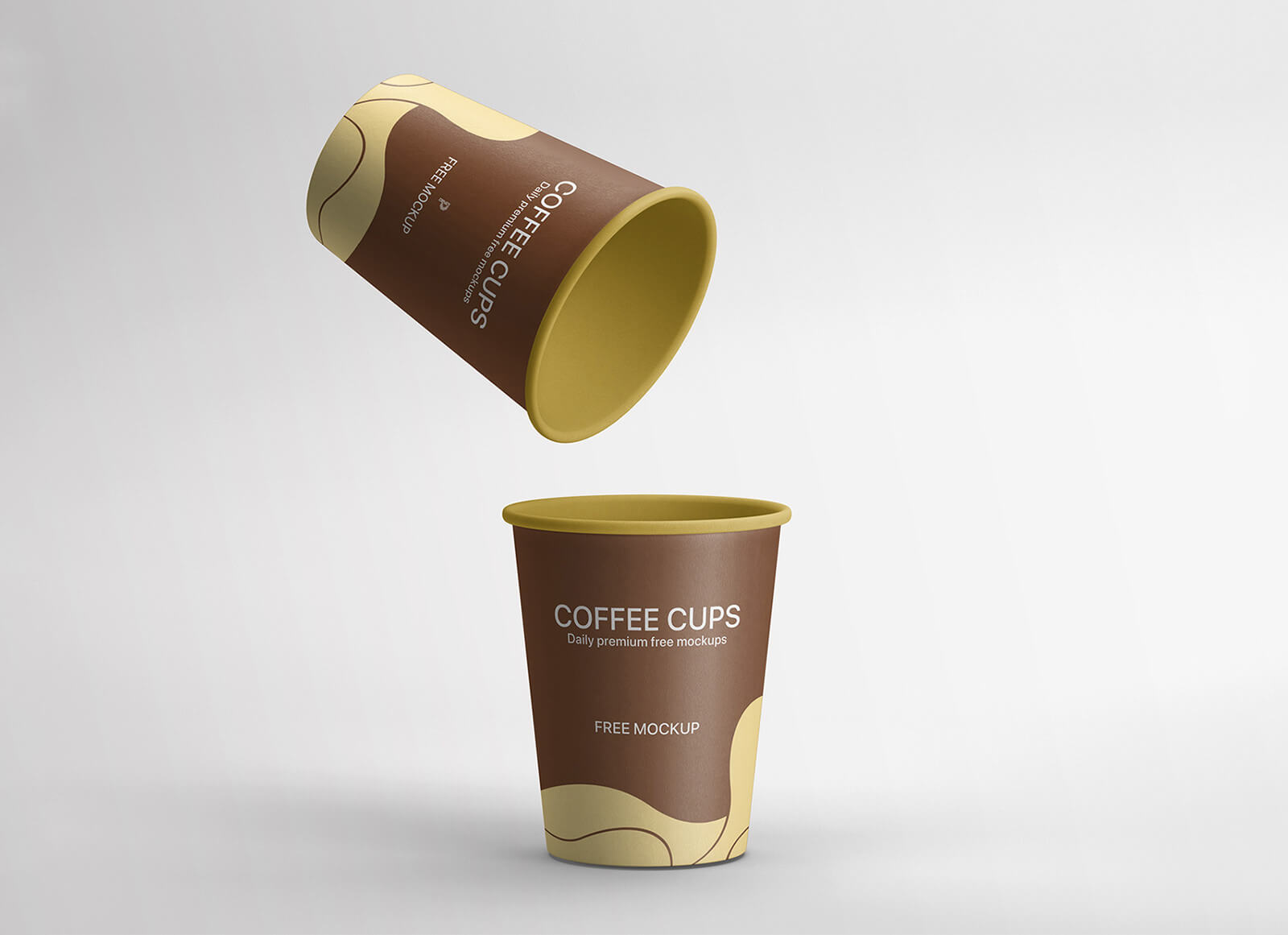 Две бумажные кофейные чашки макета
