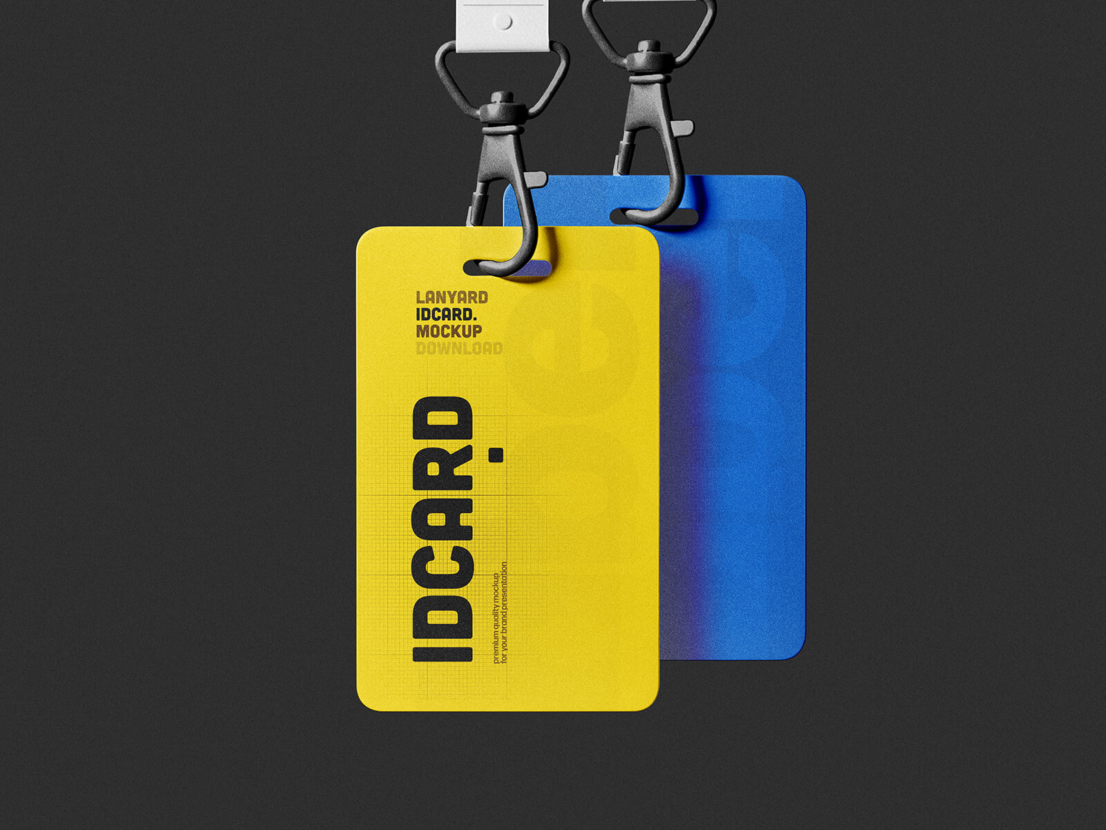 Maqueta de Tarjeta de Identificación con Dos Cordones Colgantes