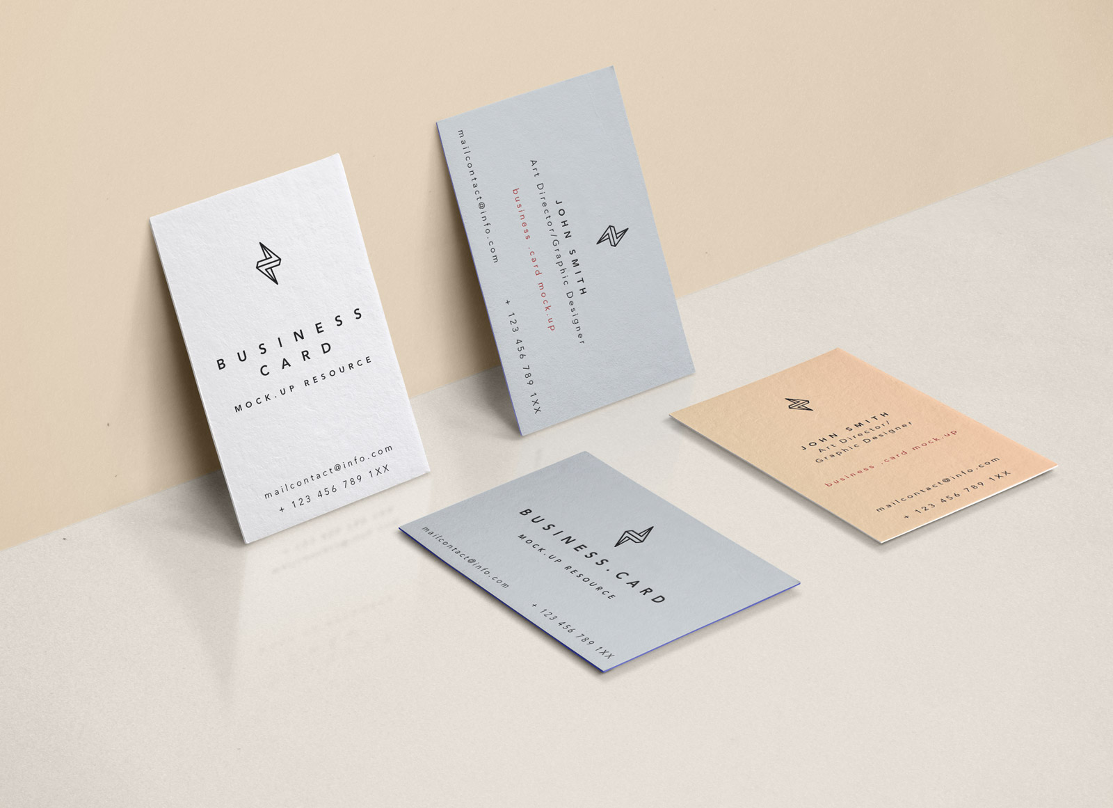 Vertical Edge Painted Business Card Mockup