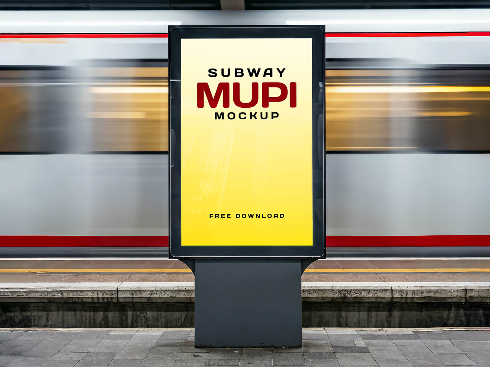 Maquette d'affiche verticale Mupi du métro