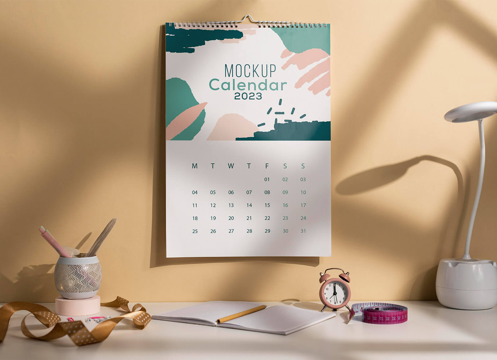 Vertical Wall Calendar 2023 Mockup | Free PSD Templates