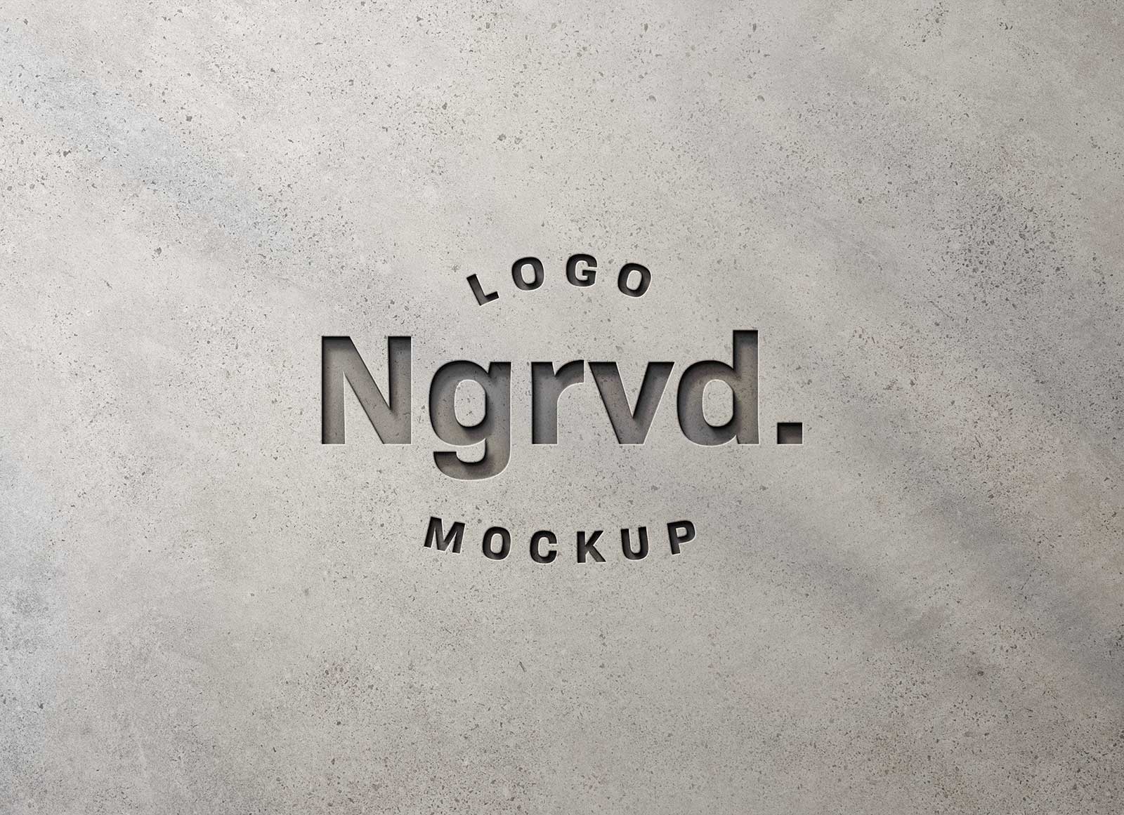 Wall Engraved Logo Mockup