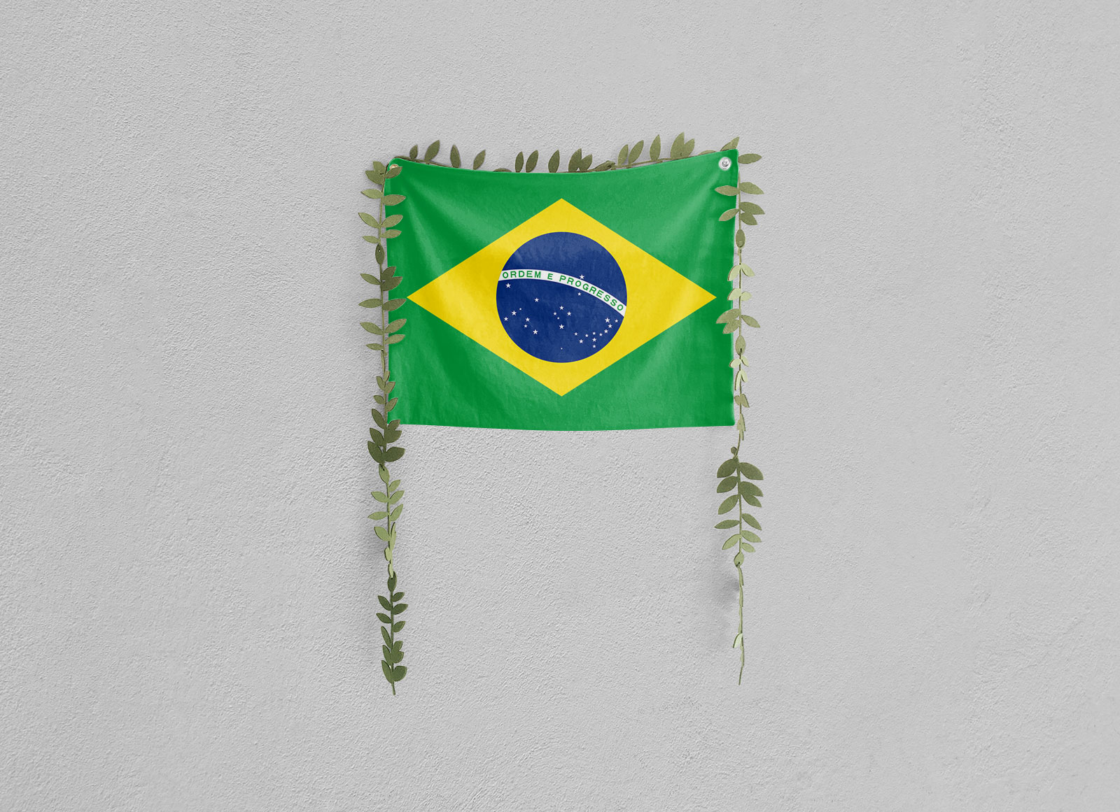 Maqueta de bandera colgante de pared