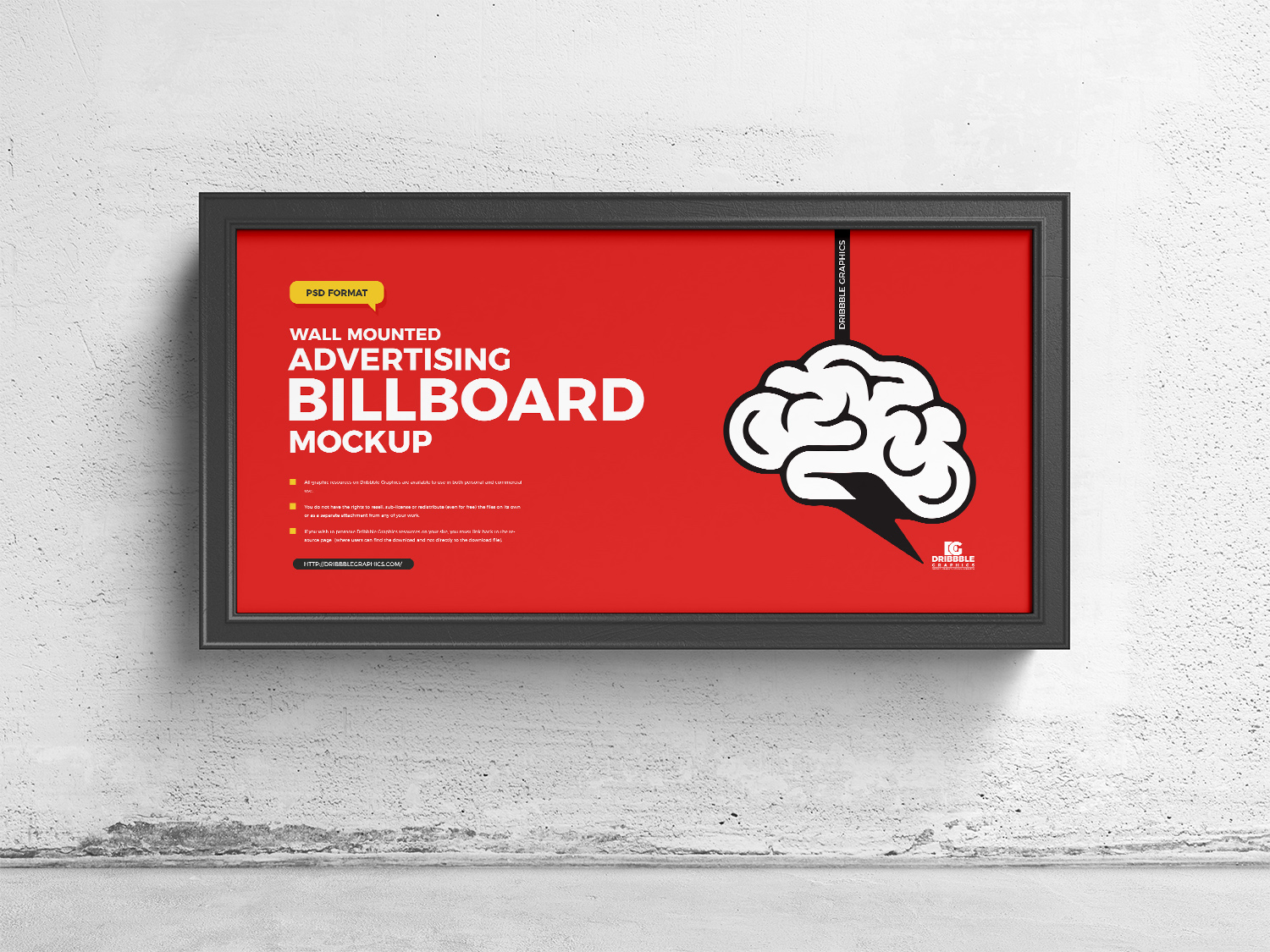 Wall Mounted Advertising Billboard Mockup