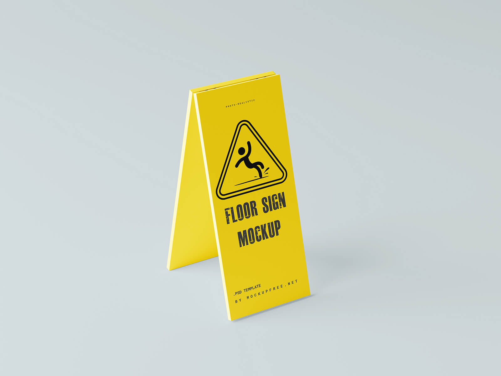 5 Free Wet Floor / Caution Sign Mockup Files