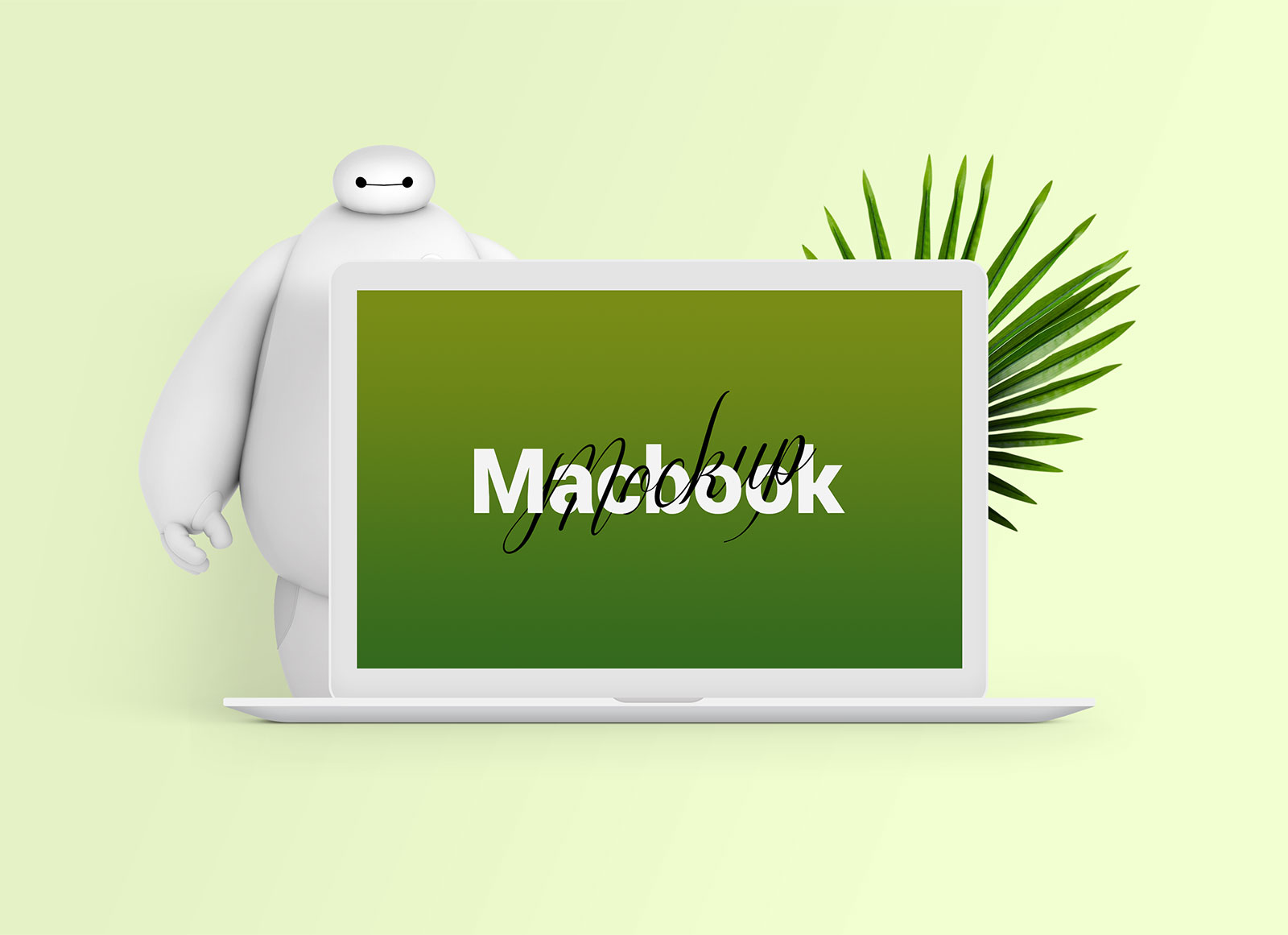 Maqueta de macbook de manzana blanca
