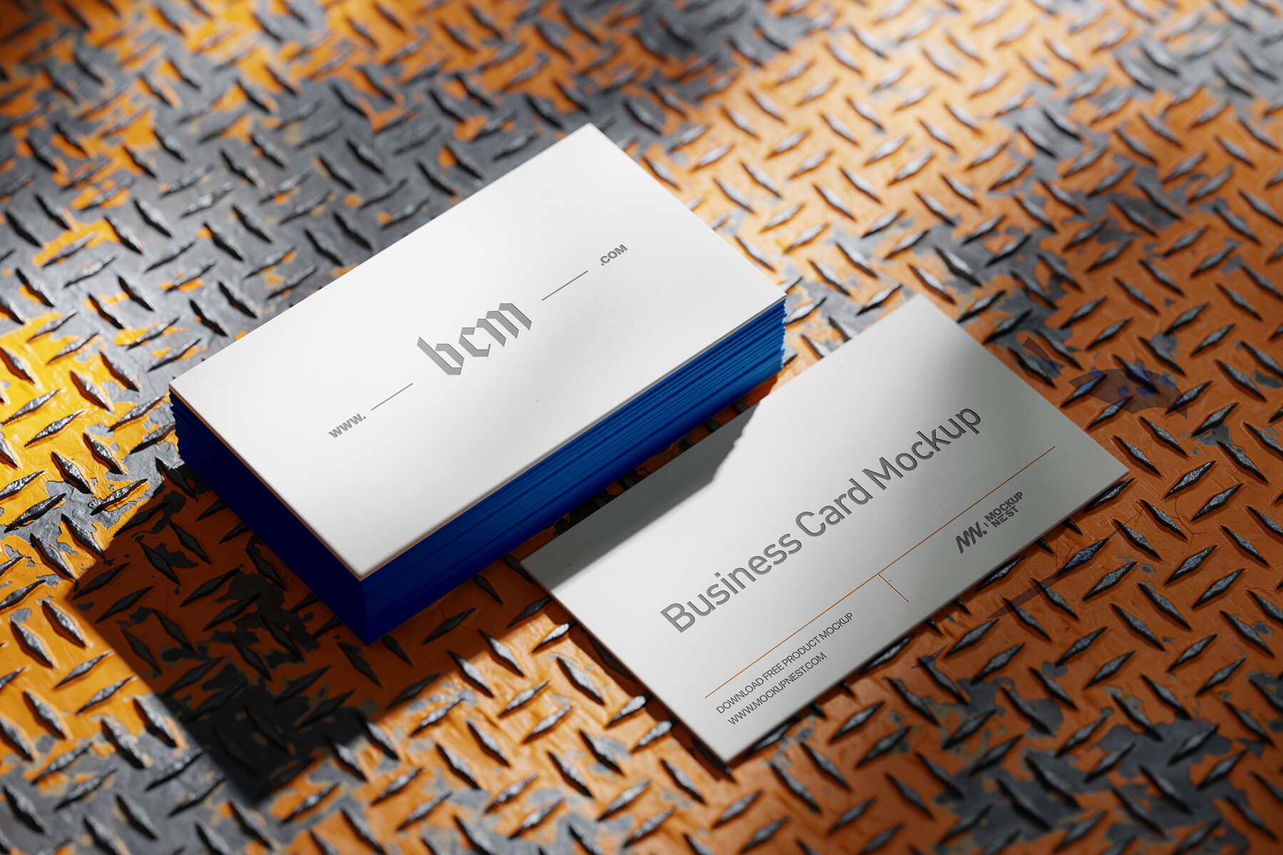 White Embossed Business Card Mockup Set