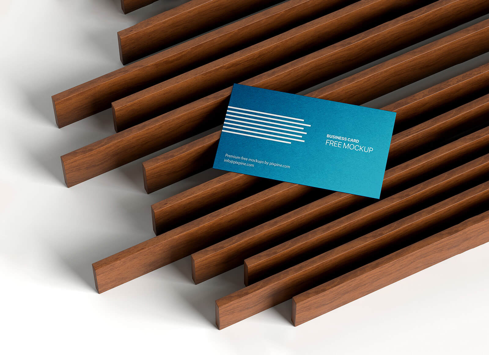 Wooden Panels Business Card Mockup