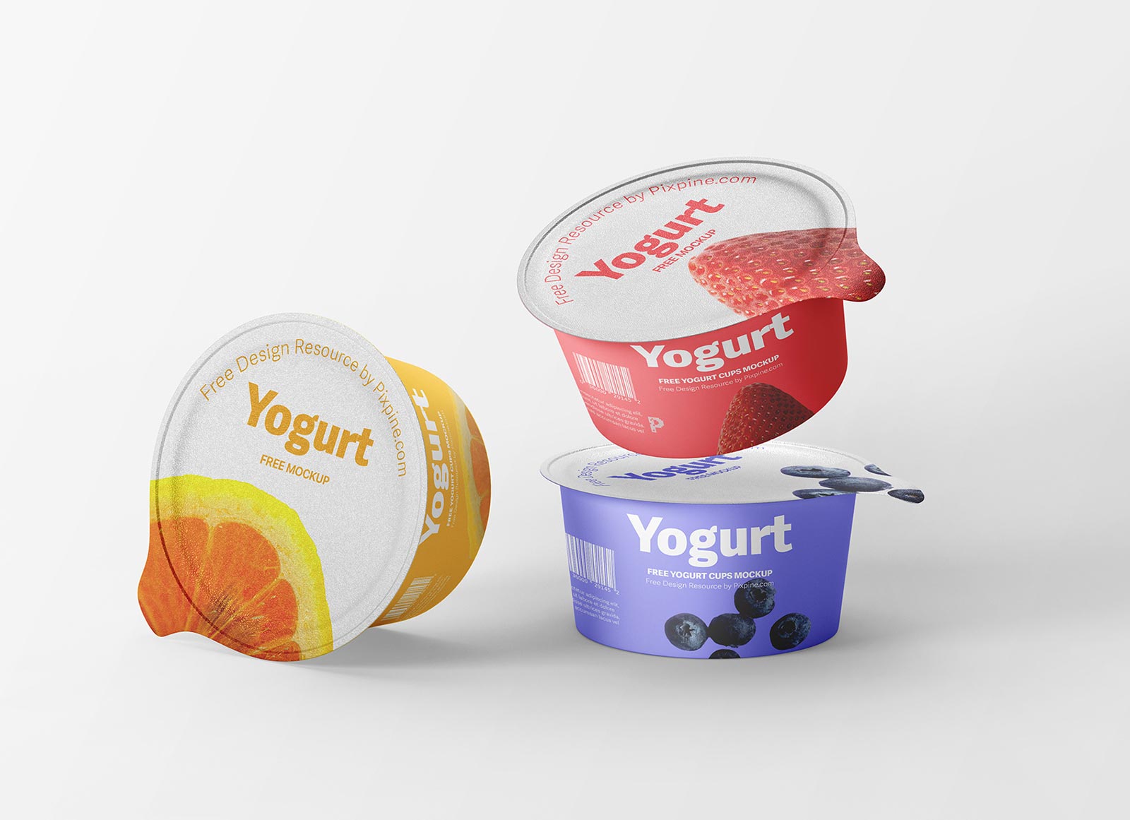 Maqueta de tazas de yogurt / helado