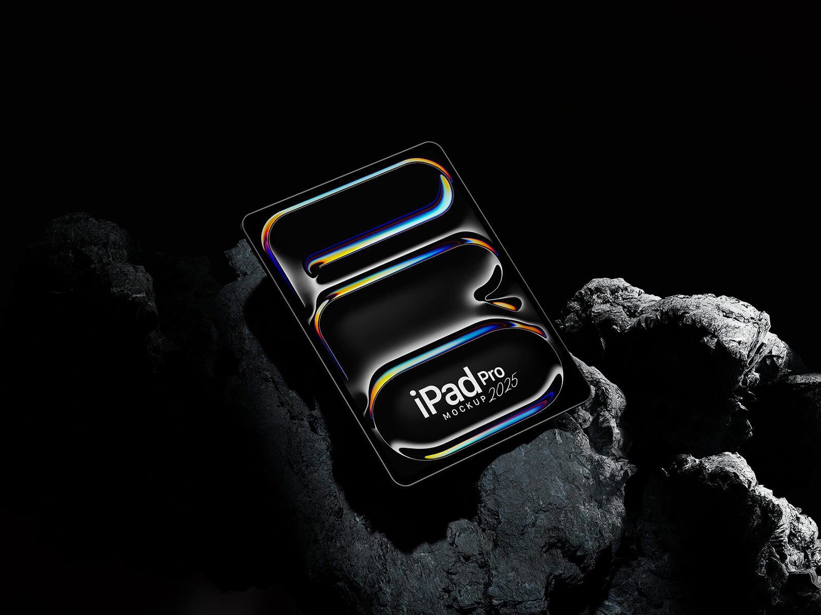 Темный окружающий iPad Pro 2025 Mockup