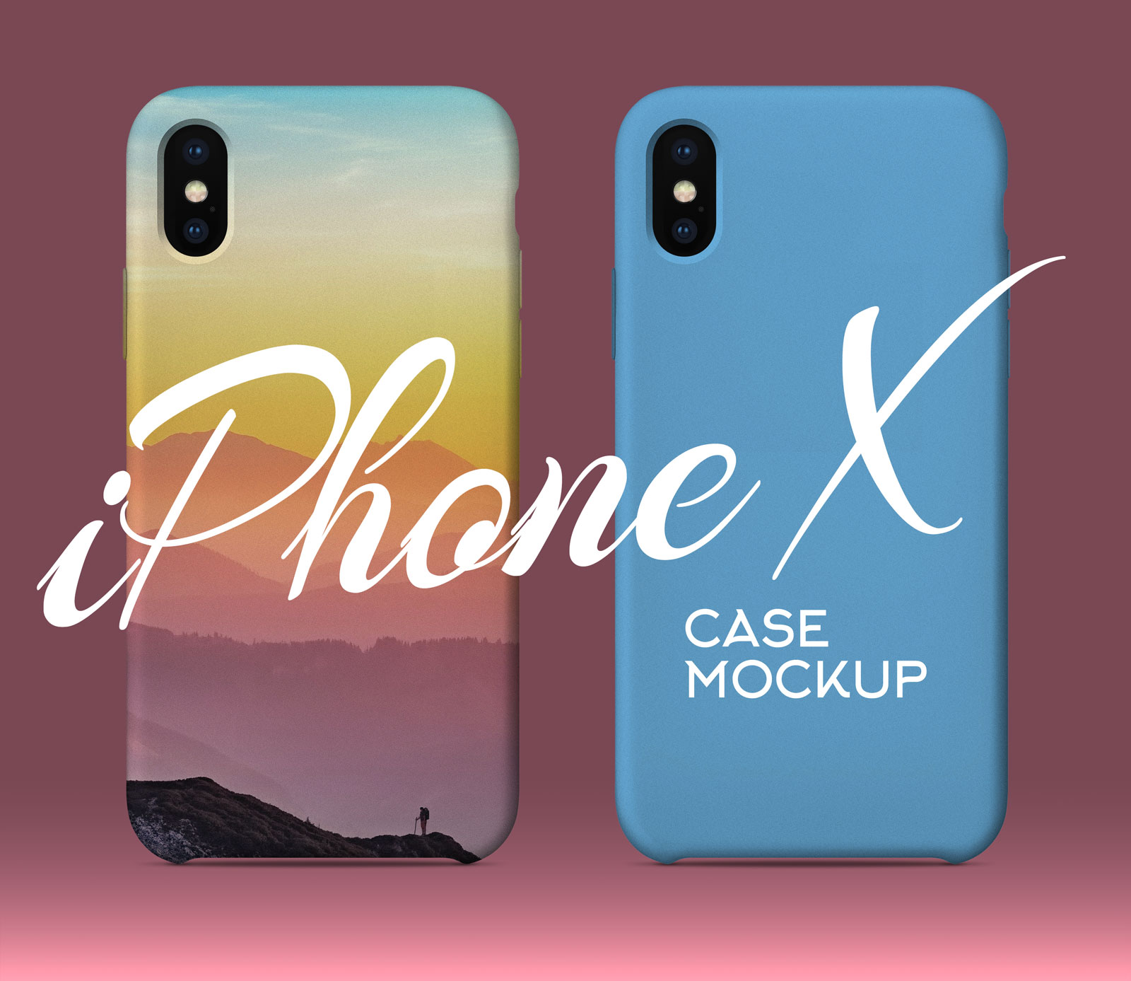 iPhone X Silicon Case Back Cover Mockup