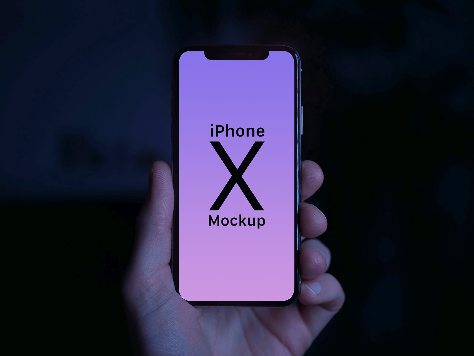 iPhone X im männlichen Handfoto Mockup Set