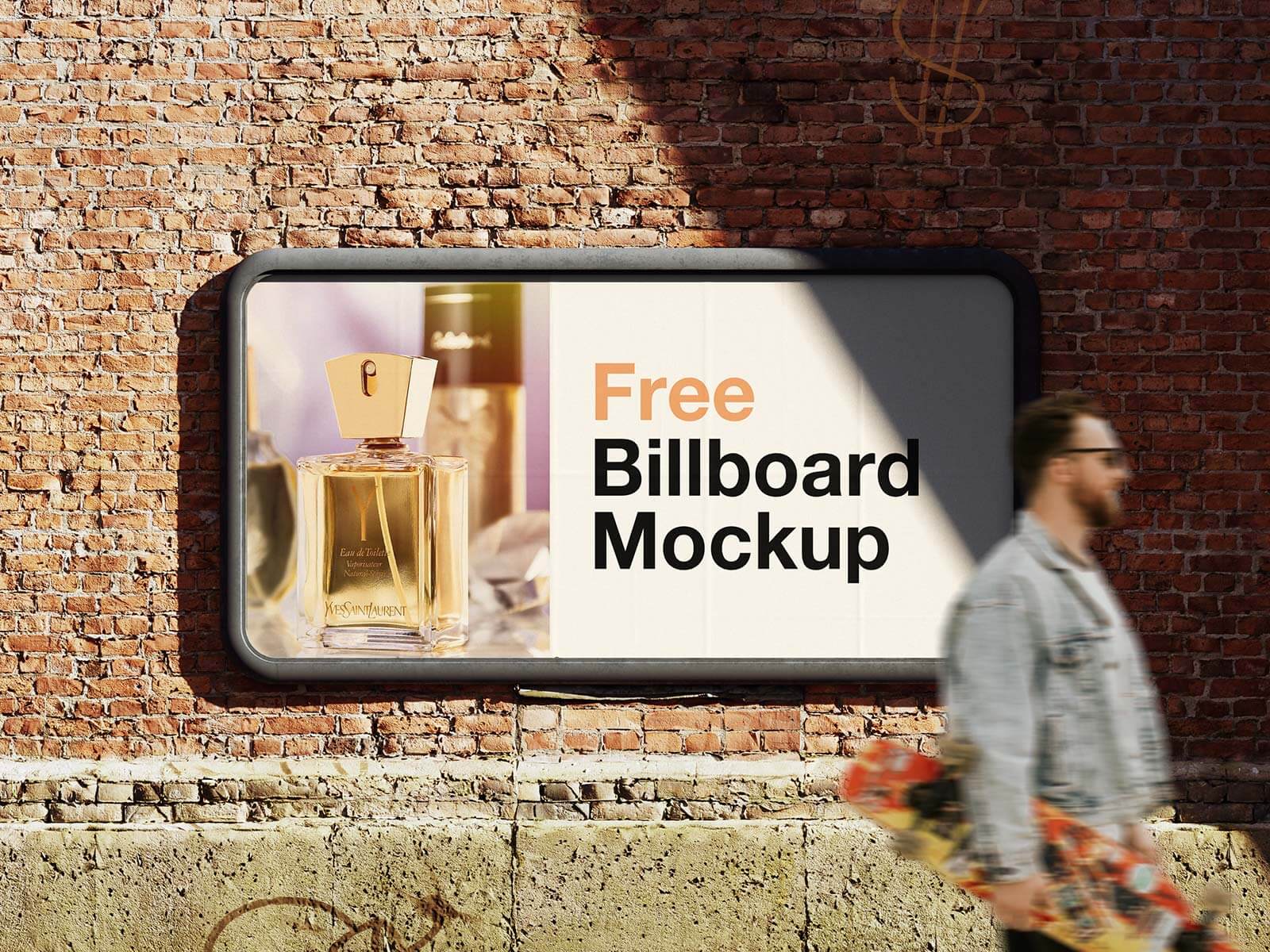 Abgerundete Ecke Street Billboard Mockup Set