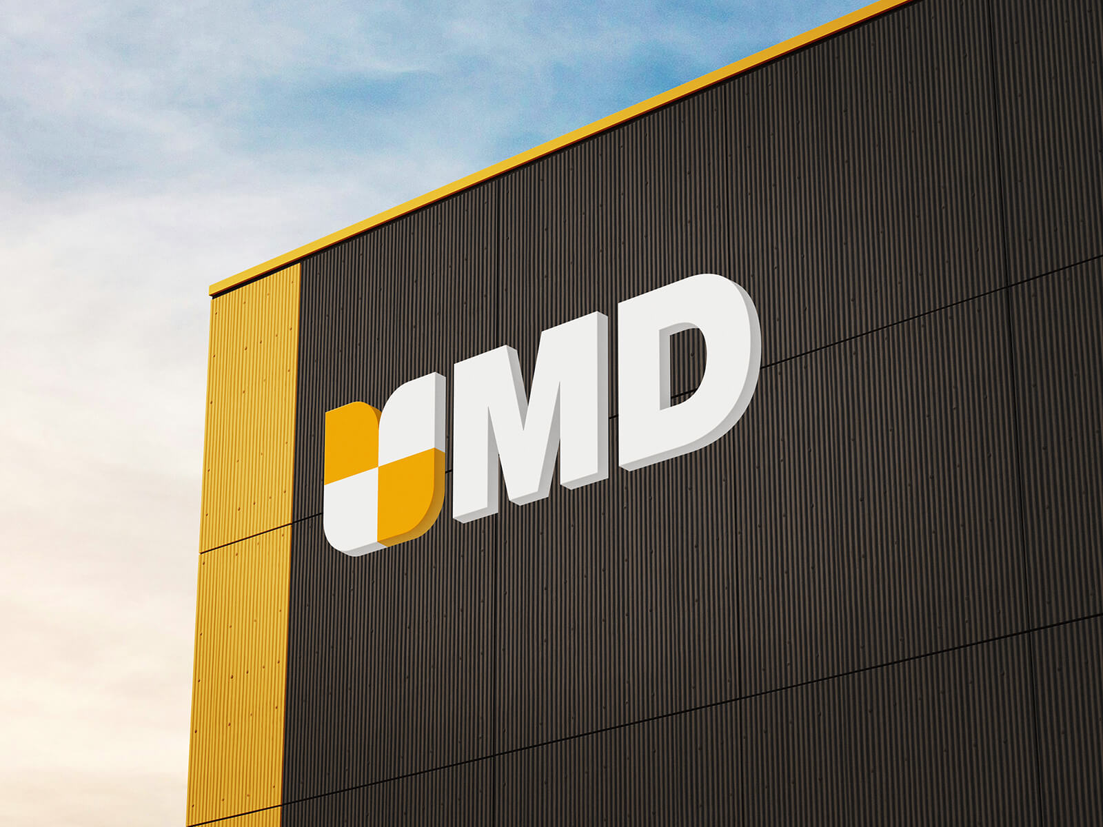 Hall / Bürogebäude -Logo Mockup Set