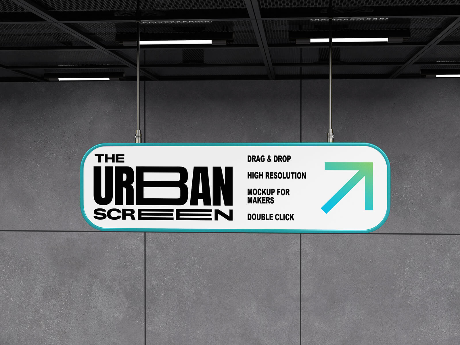 Hängendes rechteckiges Schild-Mockup