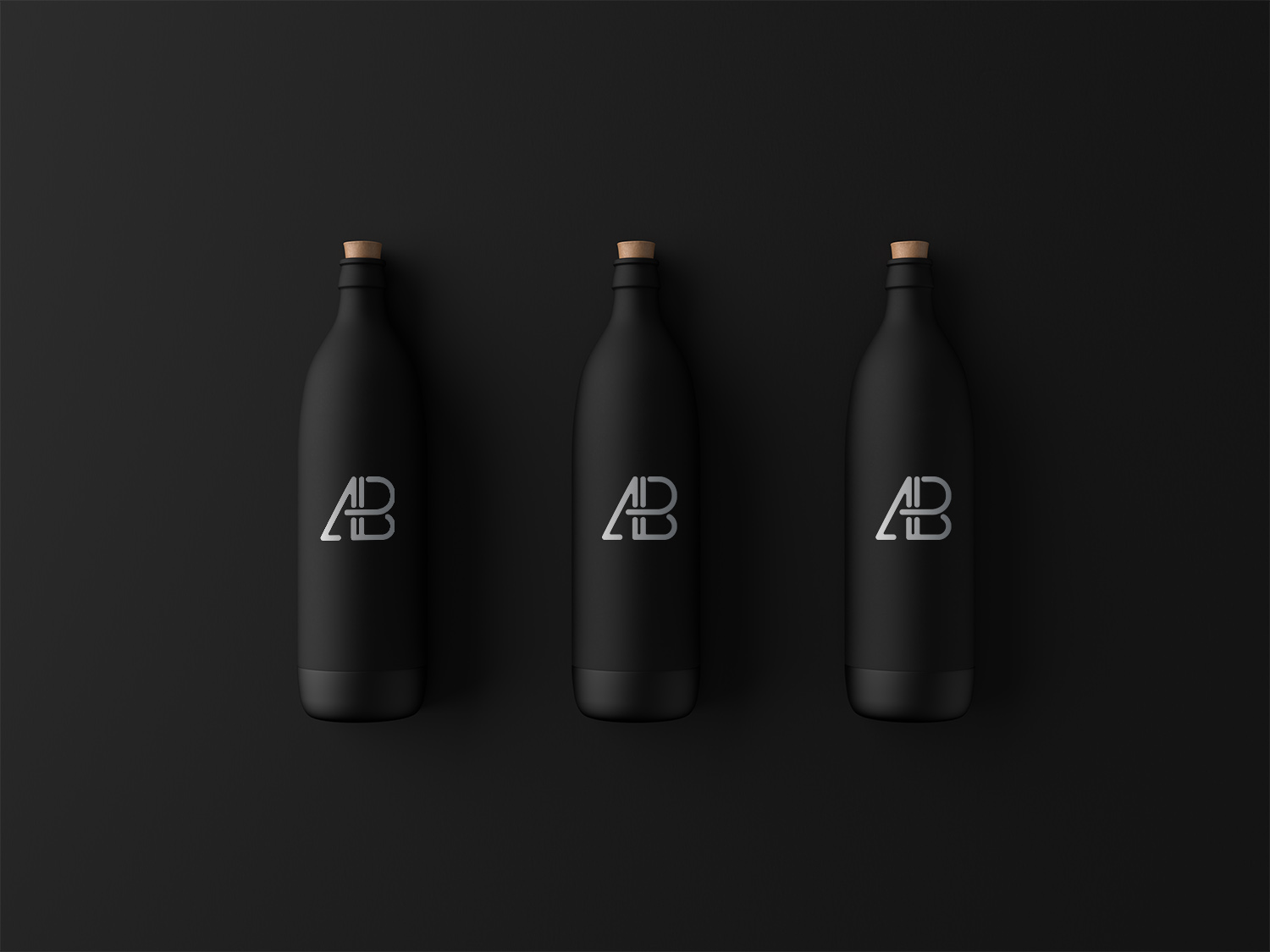 Matte schwarze Flaschenmodelle