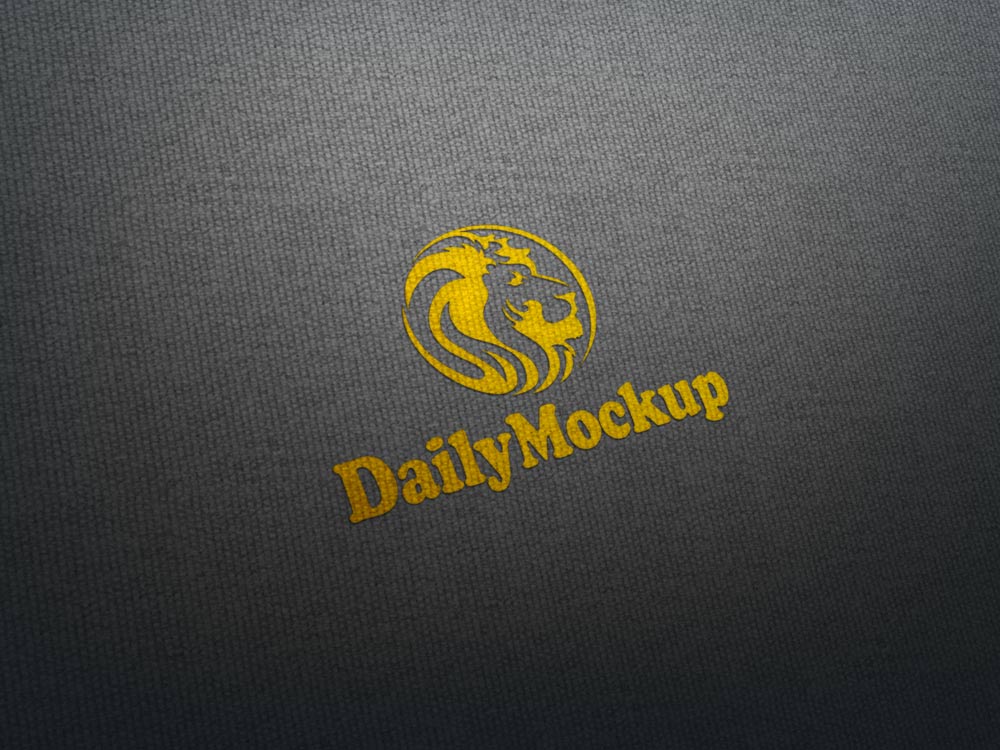 Fotorealistische Stoff Logo Mock-up Free