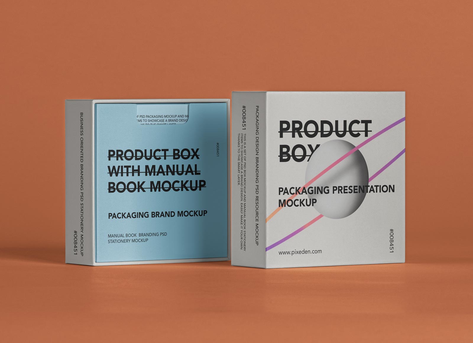 ユーザーマニュアルパッケージのモックアップ付き製品ボックス