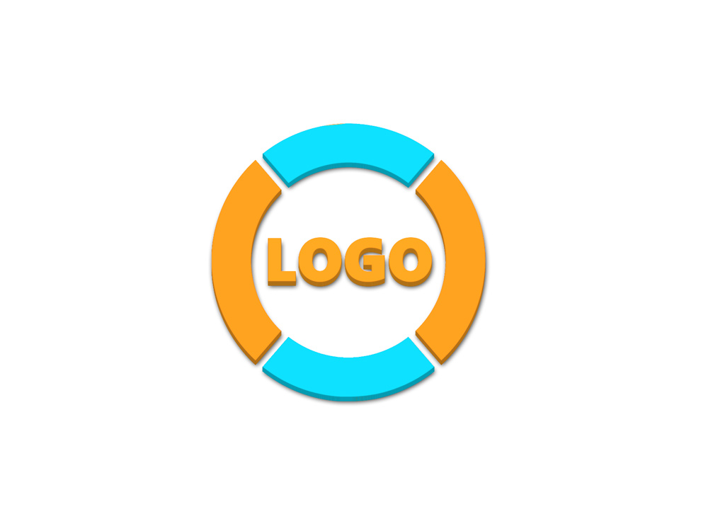 Простой бесплатный 3D логотип Mockup