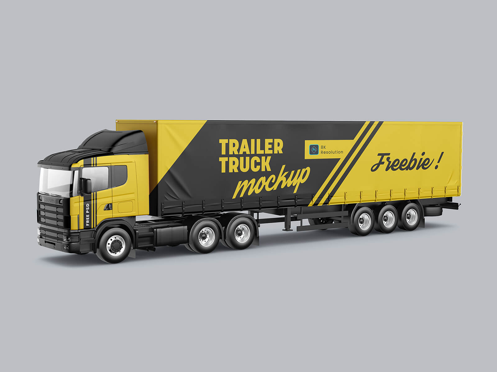 Premium Trailer Truck Mockup (8K Resolution)