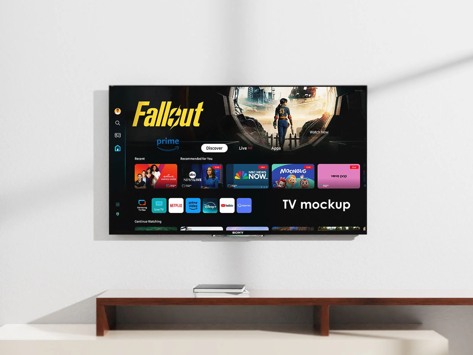 Maqueta de pantalla de TV para sala de estar