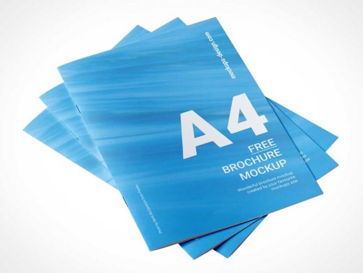 A4 Broschürenabdeckung Stapel PSD-Mockups