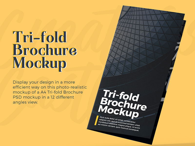 A4 Tri-fold Broschüre PSD Mockup