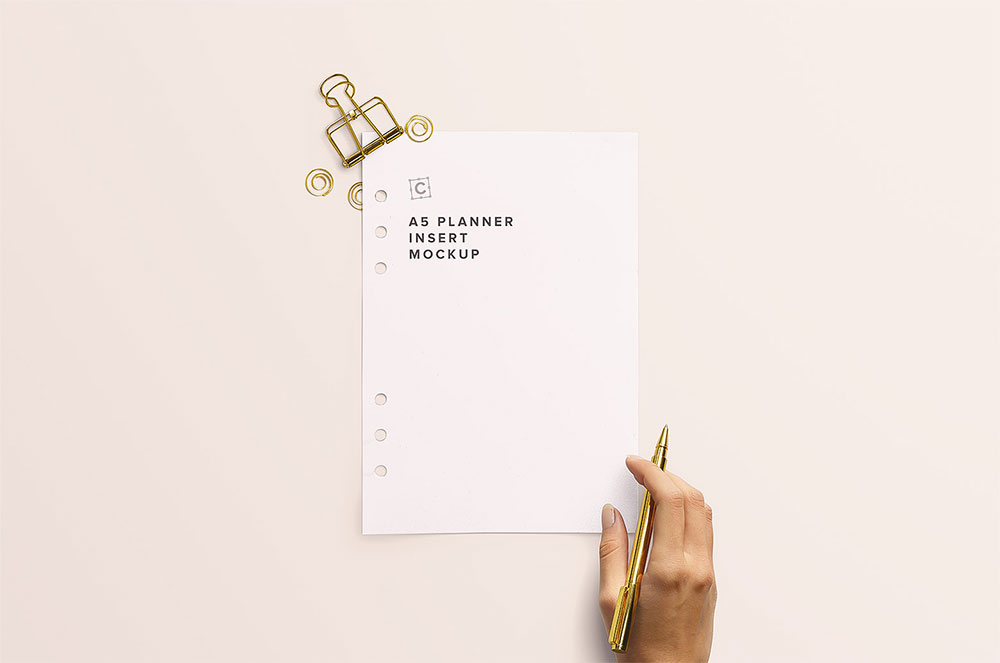 Free A5 Planner Mockup