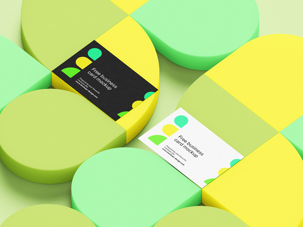 Free Abstract Business Card Mockup