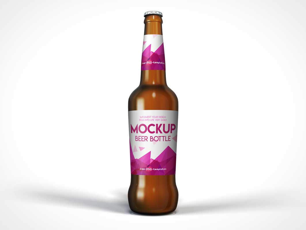 Descarga gratuita de la maqueta de botellas de cerveza • Mockups de PSD