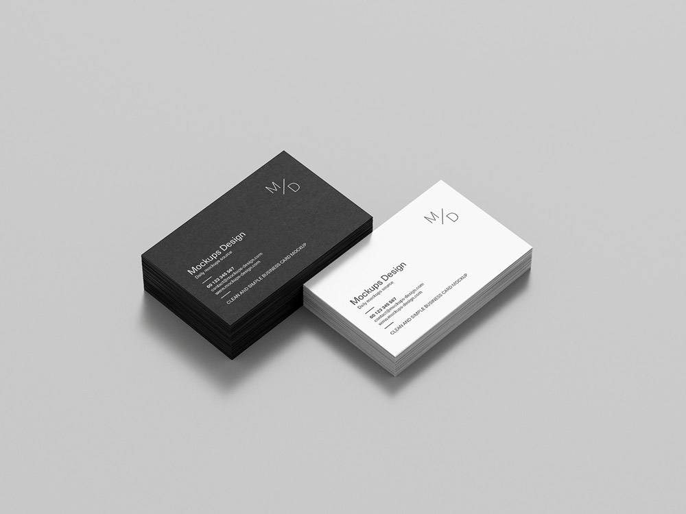 Free Black & White Business Card Mockup