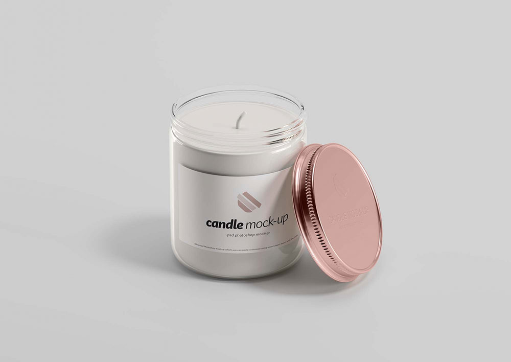 Kostenloses Branded Candle Mockup