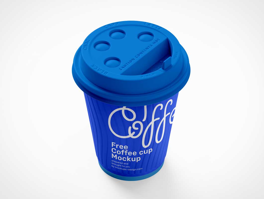 Papel de marca Copa de café y tapa de sip-a través de la maqueta PSD