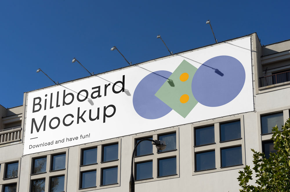 Kostenloses Building Billboard Mockup PSD