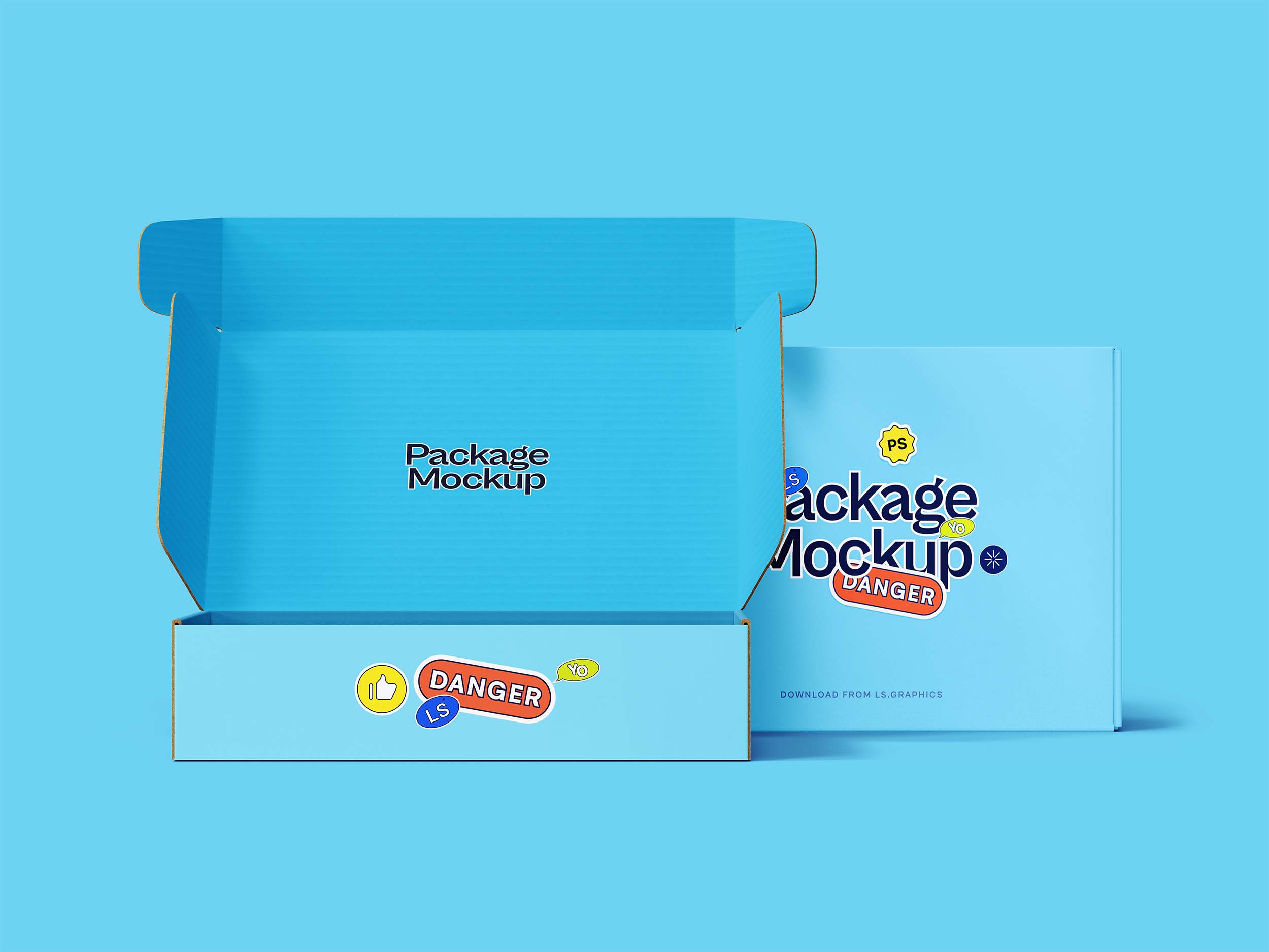 Free Cardboard Packages Box Mockup