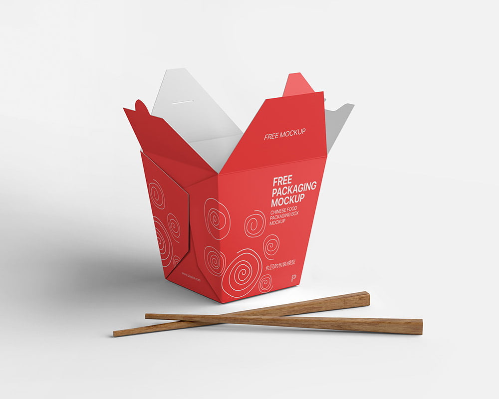 Free Chinese Food Box Mockup