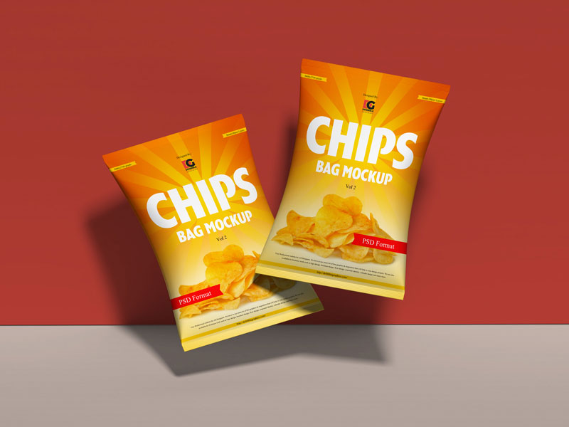 Maqueta de la bolsa de chips gratis