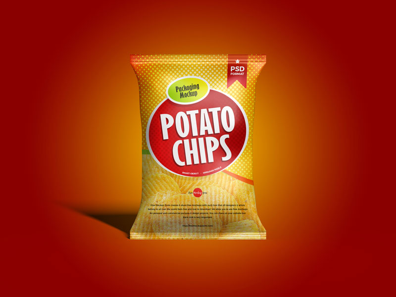 Maqueta de embalaje de bolsas de chips gratis