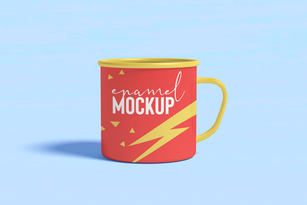 Free Coffee Enamel Mug Mockup