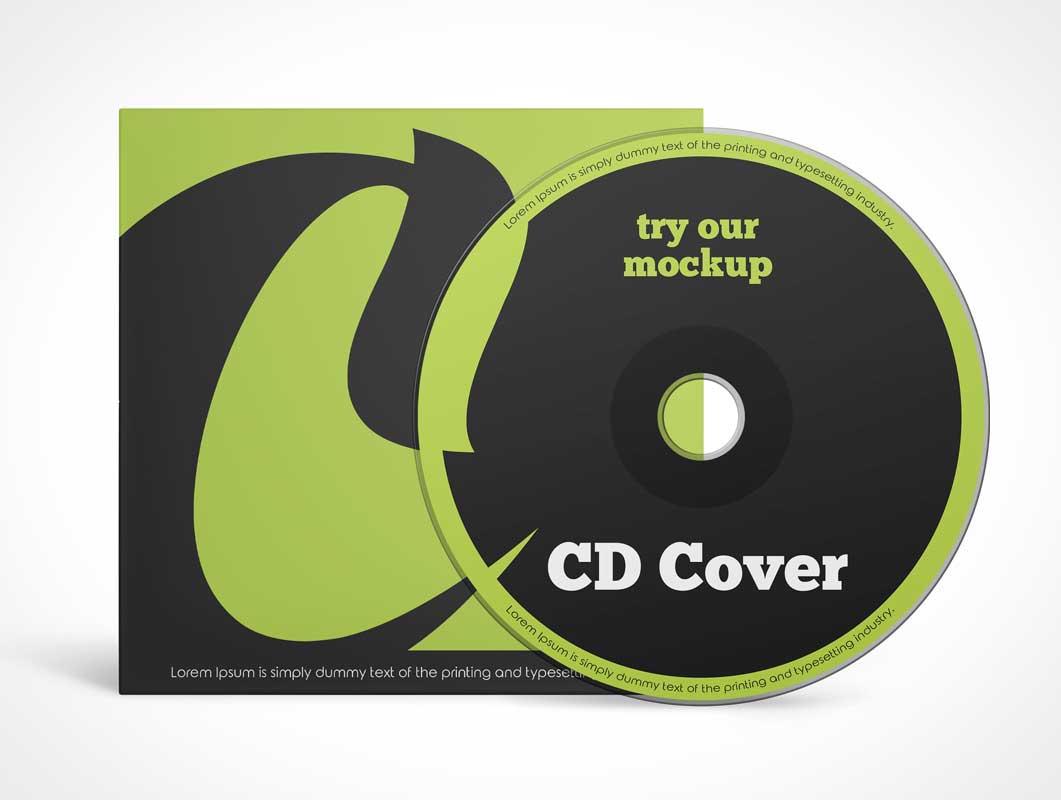 Kompakte Musik-CD-Album- und Hülsen-PSD-Mockups