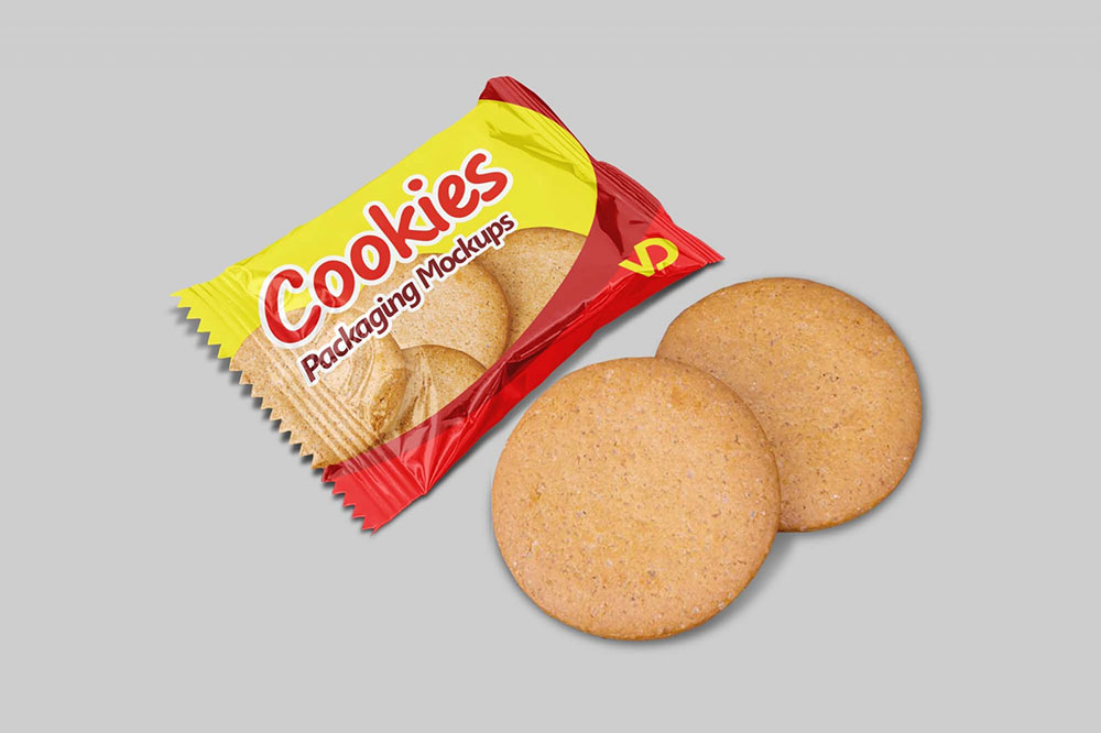 Maqueta gratuita de envases de cookies