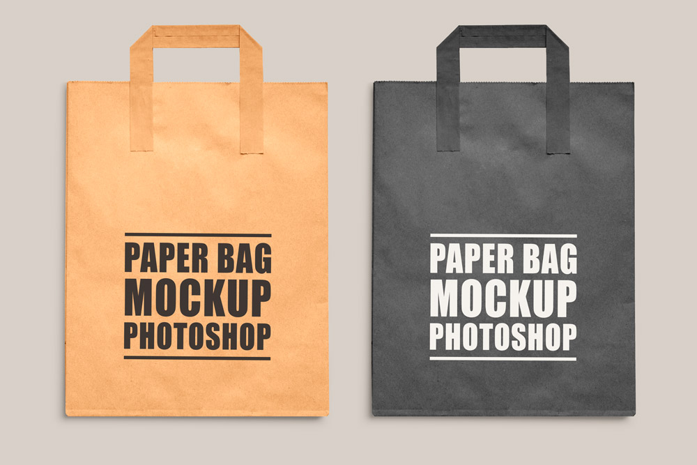 Бесплатная бумажная сумка для бумаги Mockup PSD