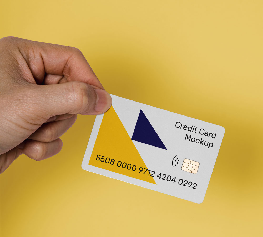 Free Credit Card in Hand Mockup
