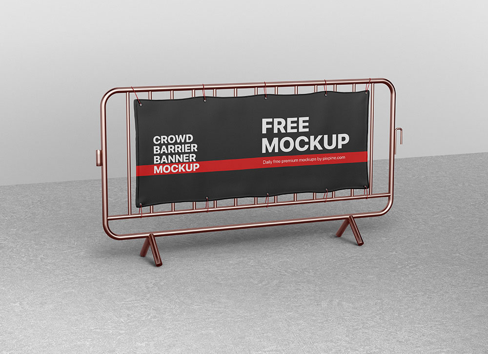 Maqueta de banner de barrera de multitud gratis