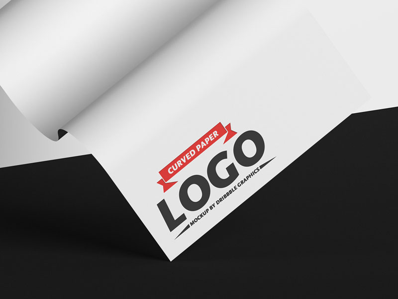 Бесплатная изогнутая бумага логотип макет