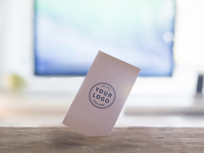 3 Standing Business Cards Mockups